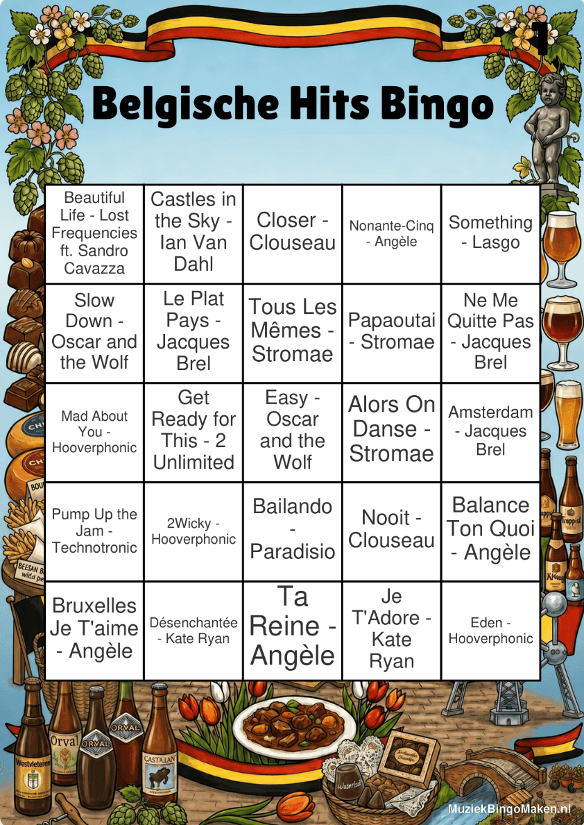Belgische Hits Bingo
